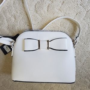 Deluxity Bow Dome Crossbody Bag | Vegan | White